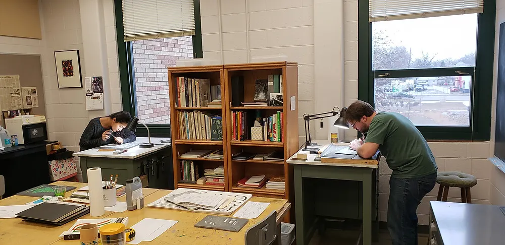 Working in The Art Legacy League Home Room at The JB Young Opportunity Center.