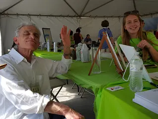 Fun greeting the community at Village in Bloom Art Festival